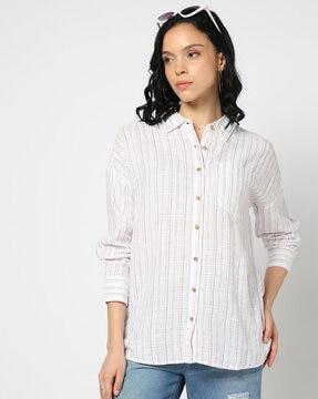 men striped relaxed fit shirt