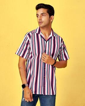 men striped relaxed fit shirt