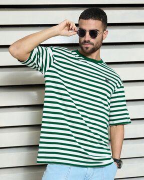 men striped round-neck t-shirt