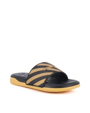 men striped round-toe slides