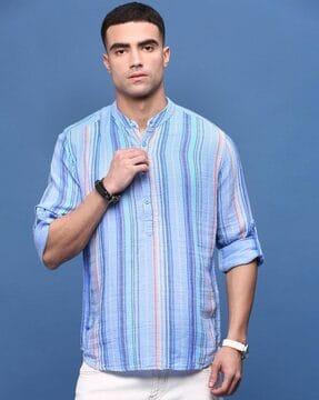 men striped shirt kurta