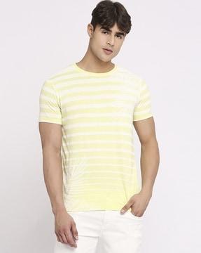 men striped slim fit crew-neck t-shirt