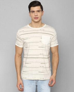 men striped slim fit crew-neck t-shirt