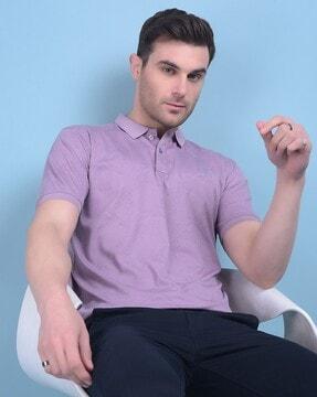 men striped slim fit polo t-shirt