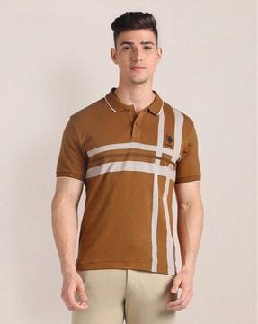 men striped slim fit polo t-shirt