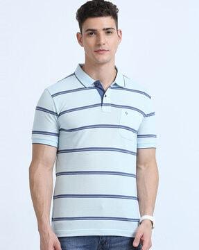 men striped slim fit polo t-shirt