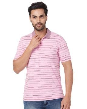 men striped slim fit polo t-shirt