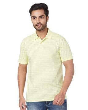 men striped slim fit polo t-shirt