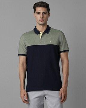 men striped slim fit polo t-shirt