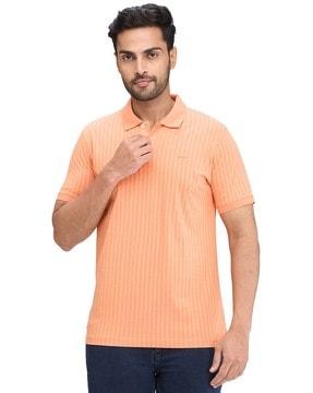 men striped slim fit polo t-shirt