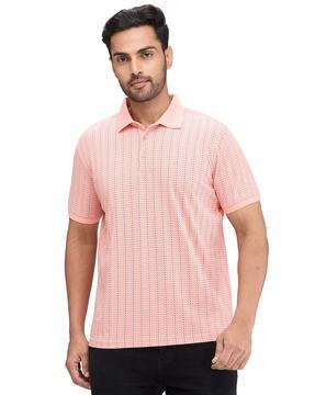 men striped slim fit polo t-shirt