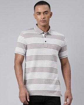 men striped slim fit polo t-shirt