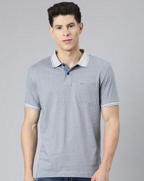 men striped slim fit polo t-shirt