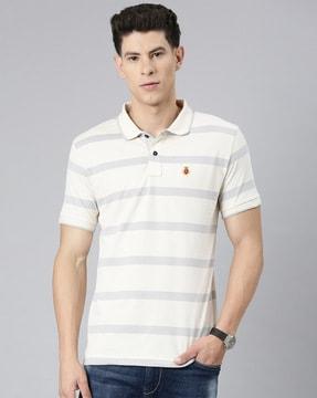 men striped slim fit polo t-shirt