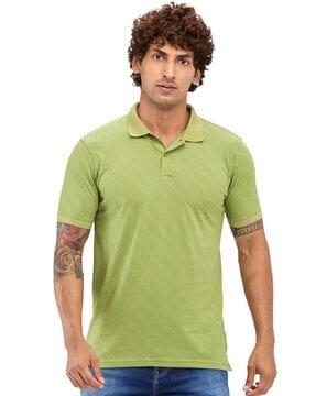 men striped slim fit polo t-shirt