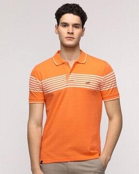 men striped slim fit polo t-shirt