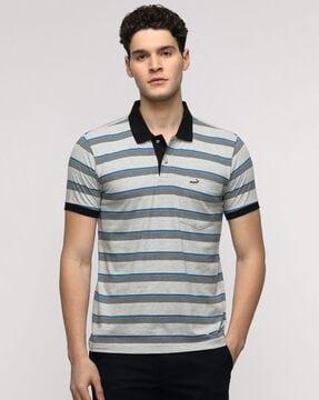 men striped slim fit polo t-shirt