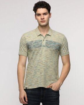 men striped slim fit polo t-shirt