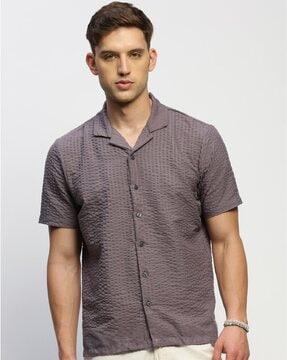 men striped slim fit shirt