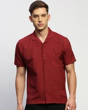 men striped slim fit shirt