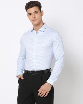 men striped slim fit shirt