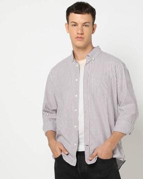 men striped slim fit shirt