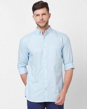 men striped slim fit shirt