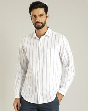 men striped slim fit shirt