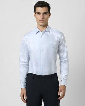 men striped slim fit shirt