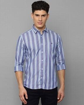 men striped slim fit shirt