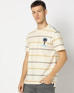 men striped slim fit t-shirt