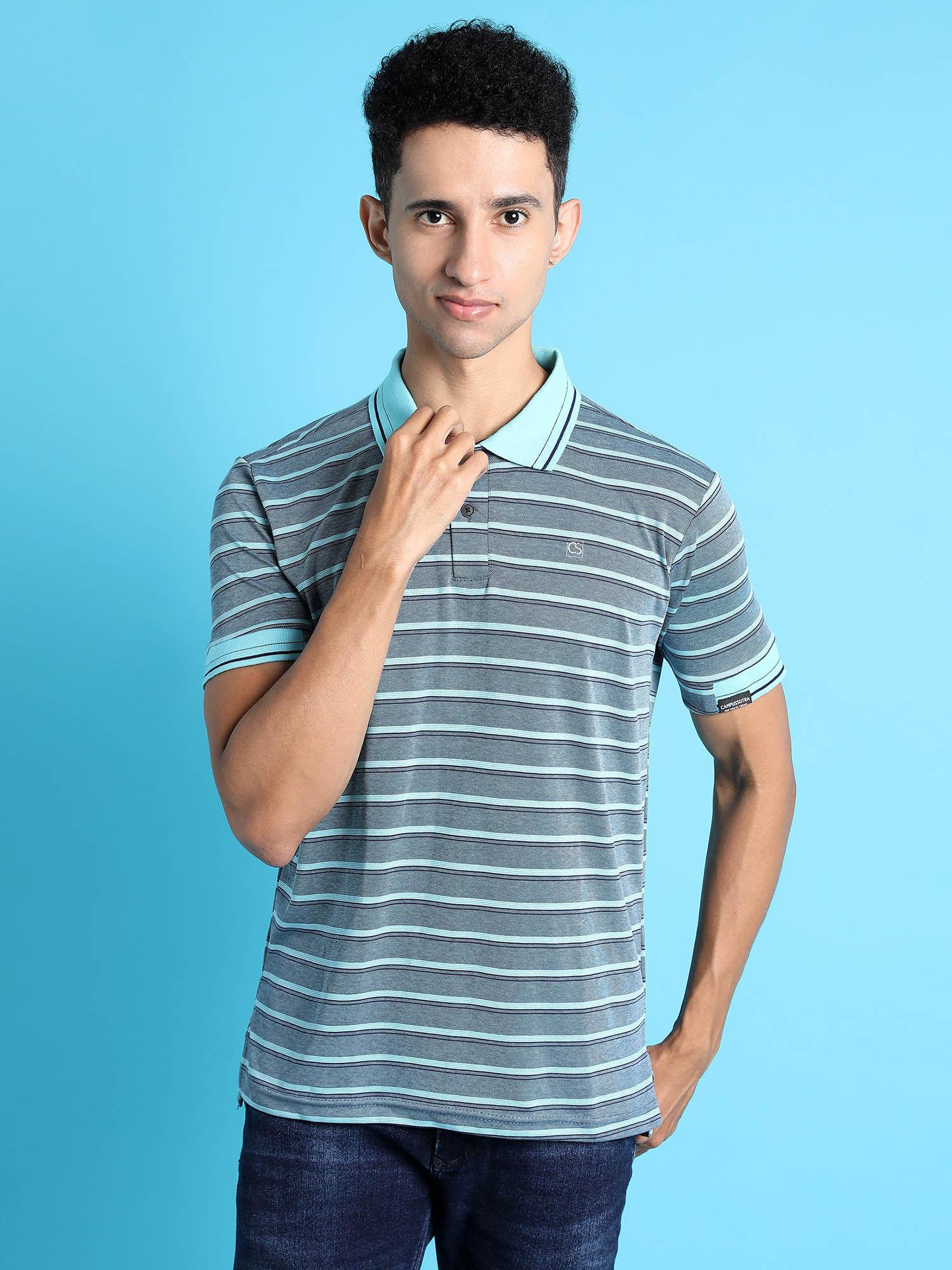 men striped stylish casual summer polo t-shirts