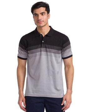 men striped tailored fit polo t-shirt