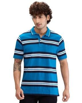 men striped tailored fit polo t-shirt