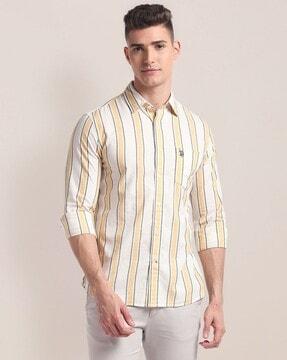 men striped tailored fit shirt