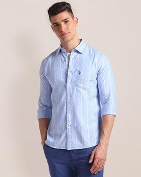 men striped tailored fit shirt