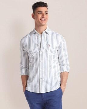 men striped tailored fit shirt