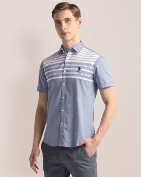 men striped tailored fit shirt