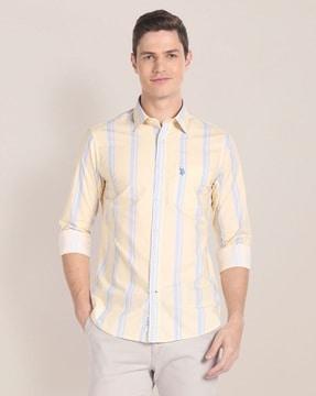 men striped tailored fit shirt