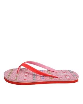 men striped thong-strap flip-flops