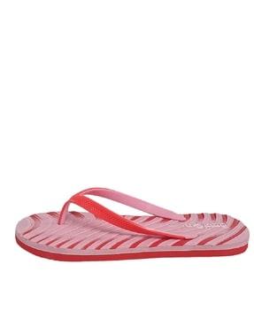 men striped thong-strap flip-flops