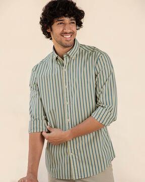 men stripes regular fit shirt