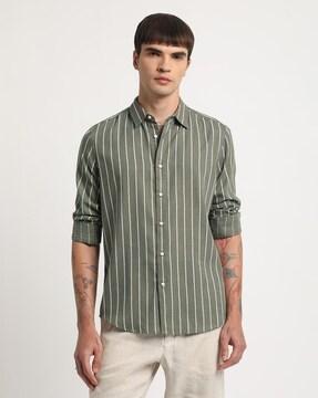 men stripes slim fit shirt