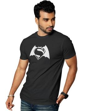 men superhero print crew-neck t-shirt