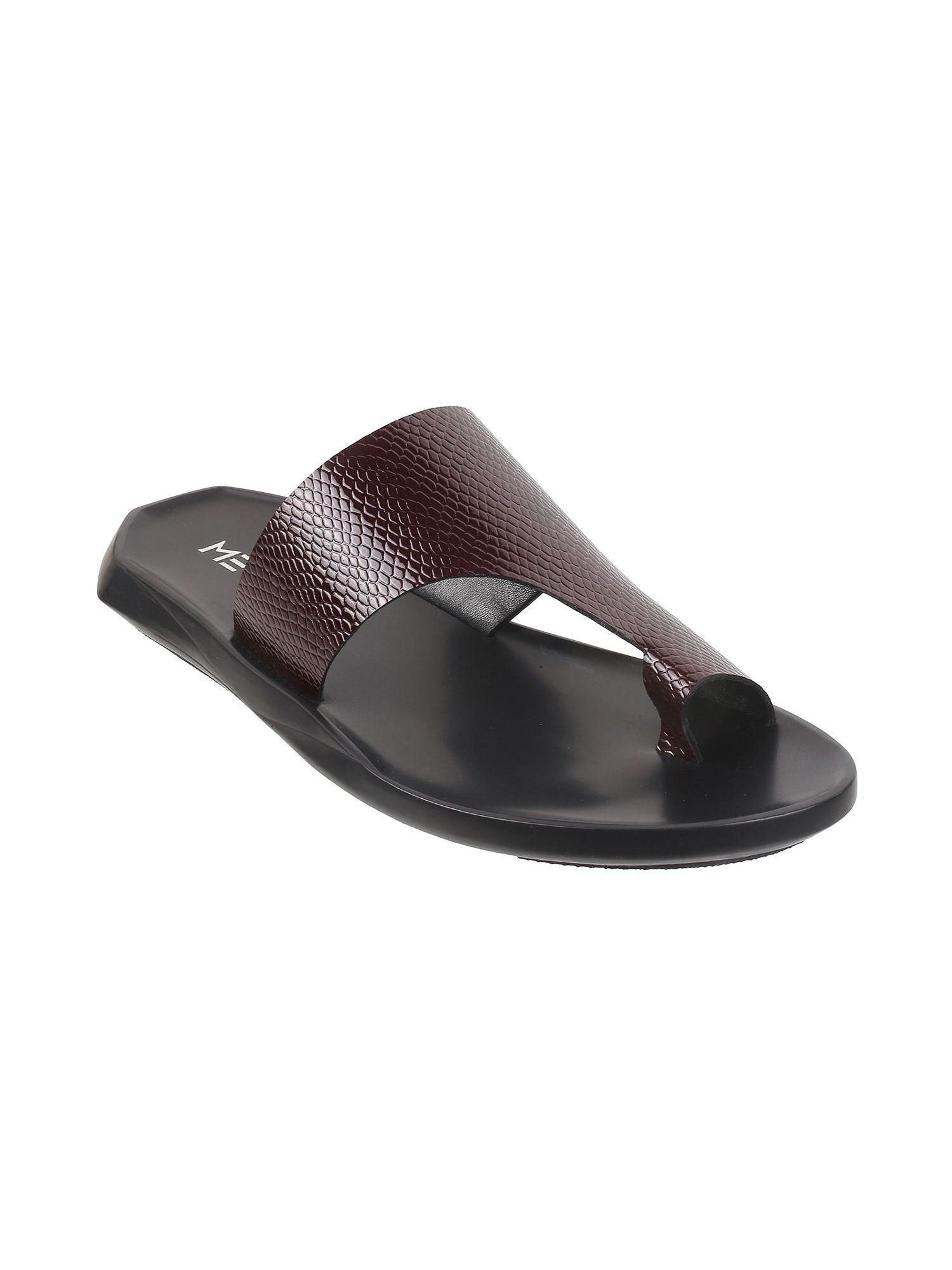 men synthetic brown slippers