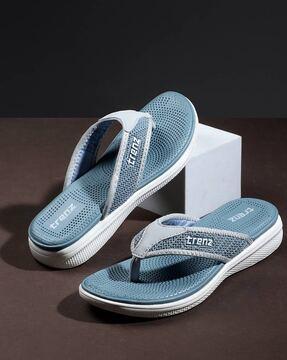 men t-strap flip flops with flat heels