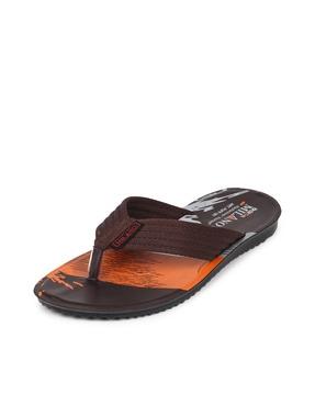 men t-strap flip flops with pu upper