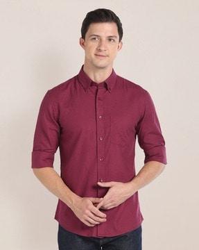 men tailored fit cotton shirt