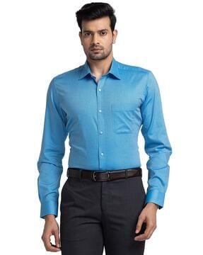 men tailored fit cutaway collar shirt
