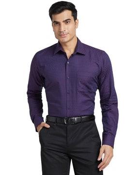 men tailored fit cutaway collar shirt